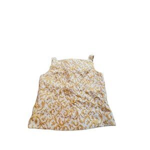 Vintage Don Sophisticates Women's Brocade Gold & Cream Buttoned ToP sz s